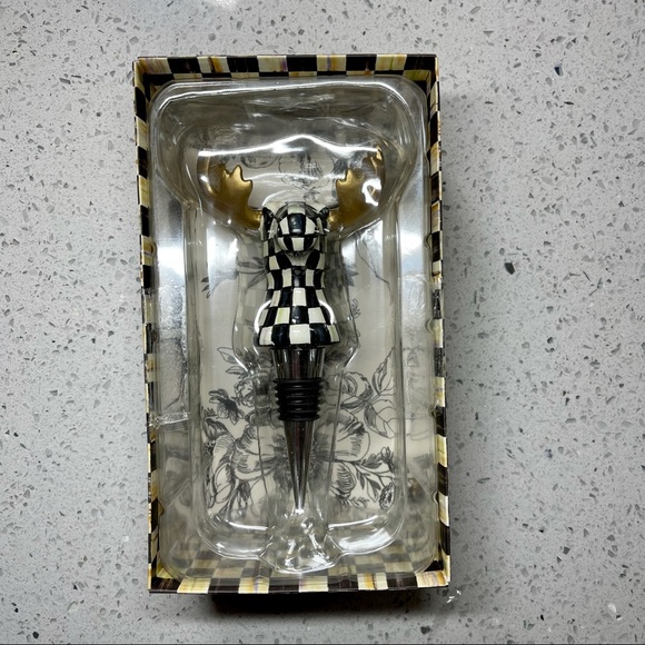 MacKenzie-Childs Wine Tote & Moose Bottle Stopper - Picture 8 of 10